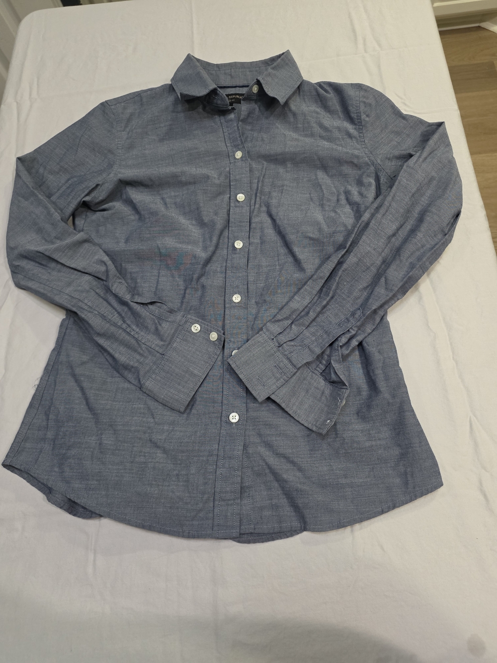 100% Cotton Blue Button-Up Shirt